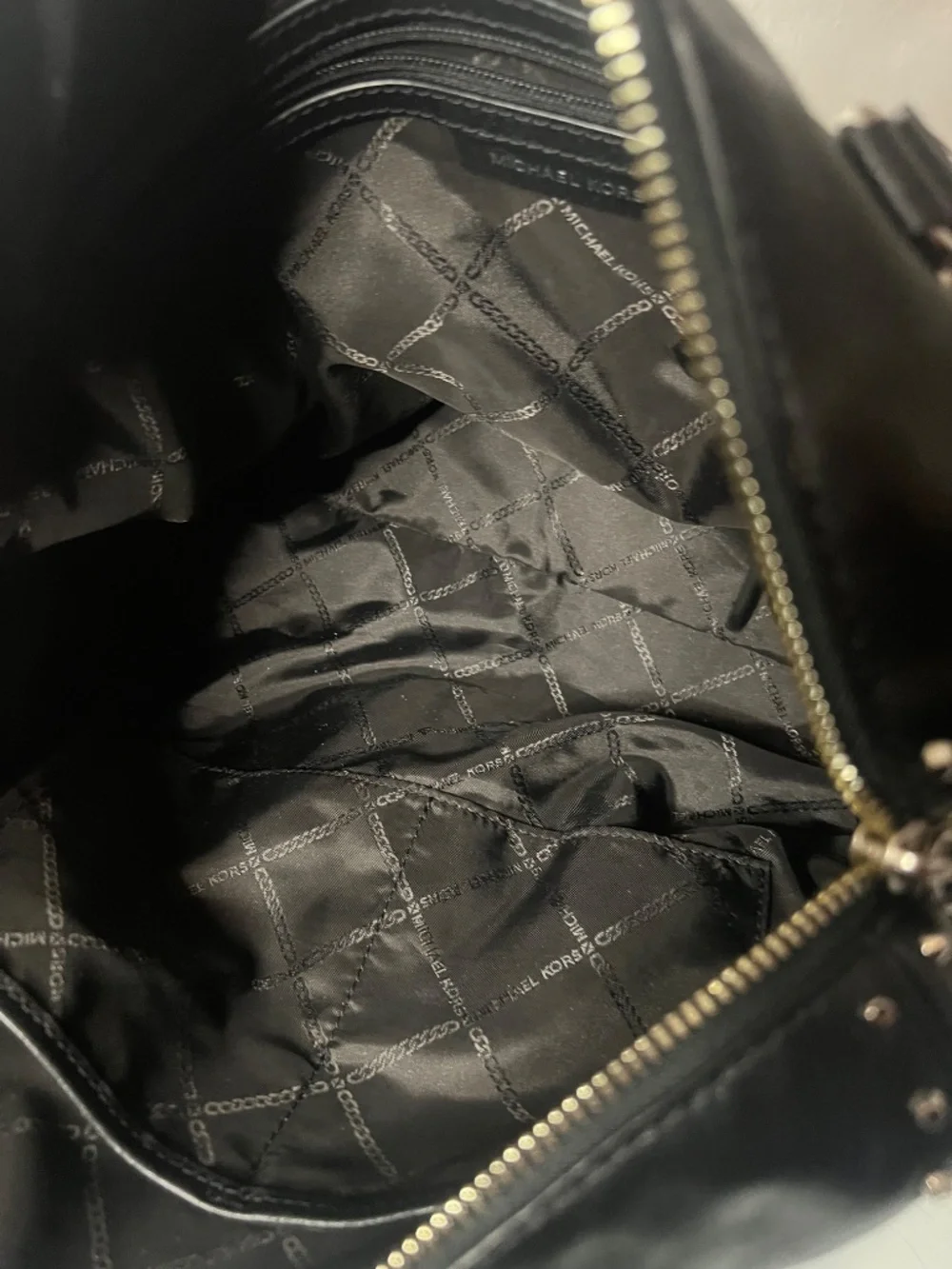 Michael Kors, black leather studded satchel Astor re-edition 2004